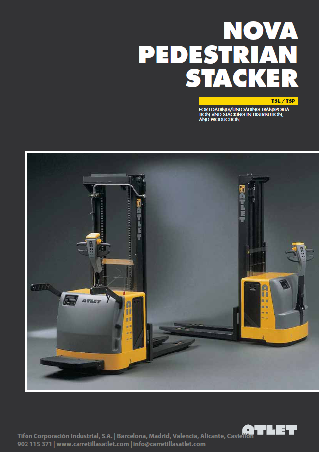 portada Apilador Atlet-trucks-Nova-TSL-TSP-Stand-on-pedestrian-stacker_Tifon